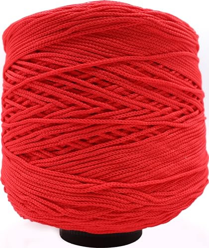 Cordino Thai String 500 gr 100% polipropilene borsa uncinetto uncinetto 3,5/4 VARI COLORI glitter lurex (21 ROSSO)