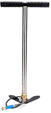 Mini bouteille de plongée Pompe Haute Pression En Acier Inoxydable 30MPA 4500psi 40MPA 6000psi Manuelle À Trois Étages pour la pêche, la plongée en apnée et le sauvetage d'urgence(Color:Stainless stee
