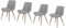 Furn.Design 4er Set Stuhl in grau gepolstert, Esszimmerstuhl 4-Fuß-Gestell in Sonoma Eiche, 4X Küchenstuhl Esszimmer ohne Armlehnen, Arina
