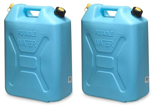 Scepter Water Can with Easy-Pour Spout for Camping/Emergency/Off-Road, 5 Gallon, Blue
