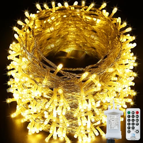 Bollengold 800LED 80M Plug in Fairy Lights, 8 Modes/Remote/Timer String Lights Mains Powered for Christmas Tree Home Decoration (Warm White)