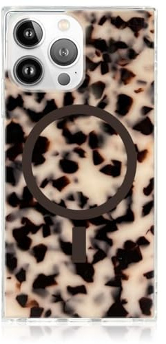 FLAUNT Official Square iPhone 15 Pro Case - Blonde Tortoise Shell | Compatible with MagSafe and Wireless Charging - Stylish Lightweight Case for iPhone 15 Pro - Drop-Tested and Shockproof