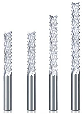 Fresa de extremo de maíz de vástago de 1/4 fresadoras de carburo de PCB for herramienta de fresado de máquina CNC de plástico de madera(5pcs)