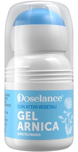 Arnica Gel Effetto Freddo con Attivi Vegetali - 50 ml, DOSELANCE Arnica Roll On Effetto Termico, Arnica Montana Ideale per Alleviare Dolori Muscolari, Articolari, ad Effetto Rapido - Made in Italy