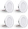 DYKUWEY Spot LED Encastrable,Spot led 12V Dimmable,3W spot encastrable extra Plat 14mm, IP44 spot salle de bain Trou 55mm,spots de plafond pour camping-car cuisine,Lot de 4 (Blanc,blanc Froid 6000k)