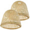DOITOOL 2 Pezzi Coperchio della lampada da tavolo in bambù lampada da tavolo in vimini decorazioni da appendere per la casa lampadario sospensione lampada sospensione paralume in paglia
