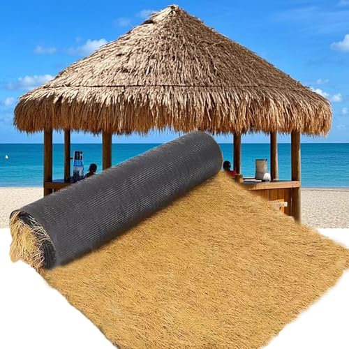 Artificial Thatch Roll for Tiki Bar Decor,Synthetic Thatch Grass Roof with UV Protection& Weatherproof,Artificial Palm Thatch for Garden Gazebos,Pergola Decor Thatch Roofing(Size:1*10m(3.2*32.8ft))