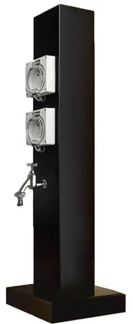 LUNAIZHUO Colonna d'Acqua da Pavimento, Palo Integrato in Acciaio Inox per Acqua ed Elettricità, Fontana da Giardino Esterno, Idrante Multifunzionale(80cm/31in)