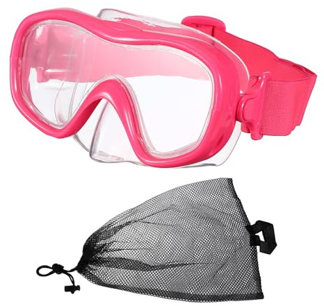 PATIKIL Maschera Da Snorkeling Con Coprinaso, Maschera Subacquea In Silicone Attrezzatura Subacquea Anti-Appannamento Maschera Da Sub Con Ampia Visuale Senza Sfocatura Vetro , Rosa