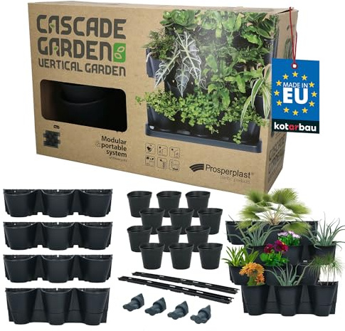 KOTARBAU® Vertikaler Garten - 59 cm - Modular - Hochbeet Balkon mit 4 Etagen - aus Kunststoff - Blumentopf für Outdoor & Indoor - Anthrazit