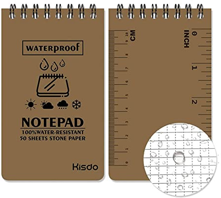 Stone Paper Waterproof Spiral Notebooks Notepad Pocket Notebook All-Weather Memos Blank Paper Notepad Spiral Notebooks Waterproof Scratch Pad