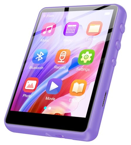 128GB MP3 Player - Portable MP3 Player with Bluetooth 5.3, Portable Music Player with FM Radio, Voice Recorder, Pedometer, Mini Design Ideal for Sport (Purple)