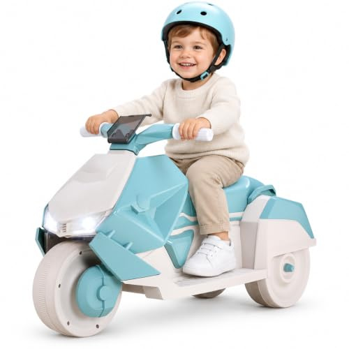 MAMIZO Elektro Kindermotorrad 92x42x56 cm, Kinderfahrzeug für 3-6 Jahren | Dreirad Elektromotorrad mit 2 Motoren, Elektromotorrad Kinder mit Musik, Pedal, LED-Scheinwerfer, 3km/h, 30kg, 3 Räder, Grün