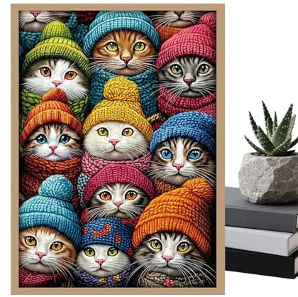 YNPQTDS Katzen-Puzzle für Erwachsene | 1000 Teile Puzzle Tier – Innendekoration Tiere, für Frauen Männer Sammler Familientreffen Partys Geburtstag festliche Jahreszeit Büro