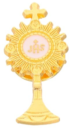 FOMIYES Broche de Calice de Première Communion Dorée, Épingle Catholique Croix, Bijou de Première Communion pour Cérémonie Religieuse, Décoration Souvenir Officielle