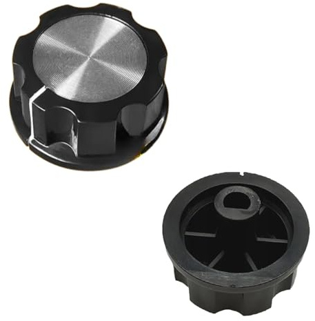 2 Pcs 6mm Air Fryer Knob,Replacement Timer Button,D Shaft Control Knob,Universal Microwave Potentiometer Rotary Switch Heat Resistant Durable Plastic Kitchen Accessory Shaft Hole Easy Install Friendly