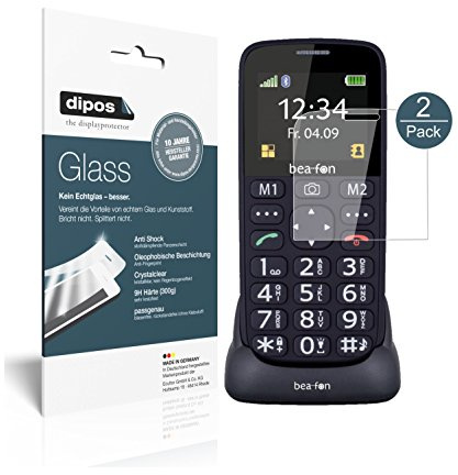dipos 2x Displayschutzfolie 9H klar für bea-fon SL240