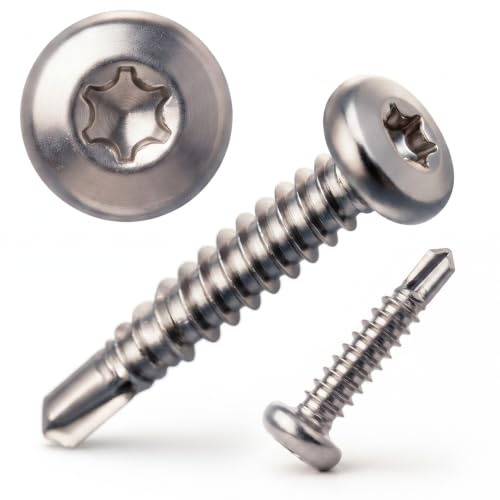 PROTECH 200 Stück Bohrschrauben Durchmesser 4,8mm Länge 32mm Edelstahl A2 DIN7504 TORX Blechschrauben V2A Linsenkopfschraube - NUR für Alu, Gips, Kunststoff (NICHT für Stahl)