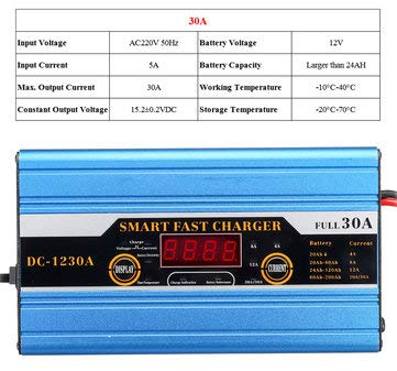 C-FUNN 20A/30A/40A Battery Lead-Acid 20Ah To 200Ah Smart Charger Multifunction For Car Motorcycle Lcd Display - 30A