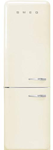 Smeg FAB32 Retro Refrigerator – 50s Style Fridge with Bottom Freezer, No-Frost, LED Display & Lighting, LifePlus Zone, Multi-Airflow – 12.2 cu ft – Cream - Made in Italy