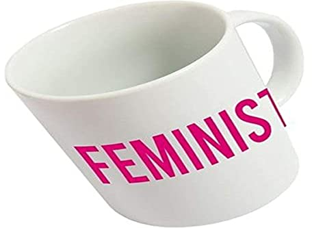 fisura. HM1131 Tasse Feminist Weiß/Rosa Keramik, D12 x H9,5 cm