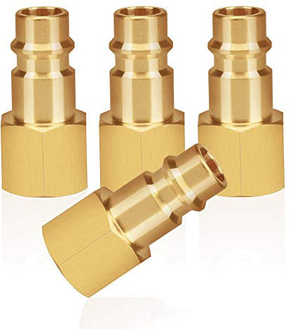 Druckluftkupplung mit Innengewinde 1/4 Messing IG 1/4 Zoll Kupplungsstecker Kupplungsdose Schlauchstecker Ventilsteckdose Gewindestecker