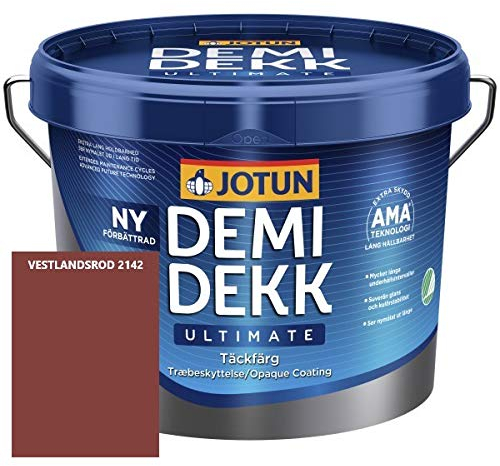 JOTUN DEMIDEKK ULTIMATE Täckfärg Holz-Farbe | Wetterschutz | Holzschutz | Absolute Premium-Qualität | 3 Liter VESTLANDSROD 2142