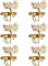 PRETYZOOM 6 Stück Weihnachtshirsch Serviettenring Legierung Tier Serviette Schnalle Ring für Küche Restaurant Thanksgiving Empfänge Hochzeit Abendessen Dekoration (Golden)