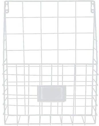 Inzopo - Cesta de rejilla para pared (36 x 27 x 8 cm), color blanco