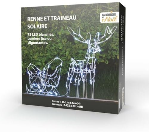 Renne et traineau lumineux - LED solaire