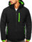 BOLF Herren Winterjacke Skijacke Snowboardjacke mit Reißverschluss und Kapuze Bündchen Outdoor Freizeit Mix J.STYLE HH011 Schwarz XL [4D4]