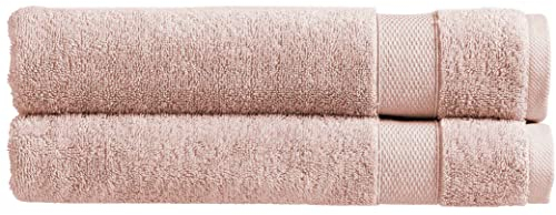 Christy Refresh Pink Bath Towels | Set of 2 | Quick Dry | Gentle Pastel Tones | Soft Plush Large Bathroom Towels | Absorbent Shower Towels | 100% Cotton 550GSM | Dusty Pink