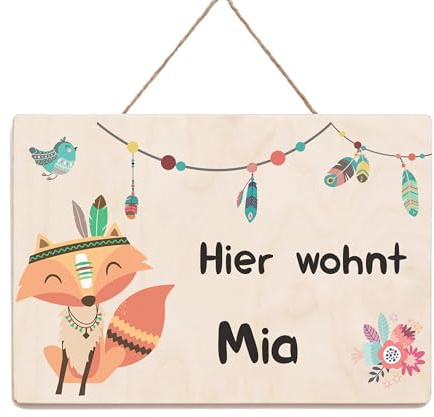 Holzura Namensschild Kinderzimmer Personalisierte Geschenke Baby Zimmer, Namensschilder für das Kinderzimmer Deko, Türschild personalisiert mit Namen, Türschild Kinderzimmer