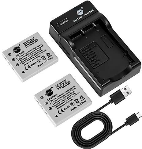 DSTE 2-Pack NP-40 NP40 Batteries d'appareil Photo et Chargeur compatibles avec Fujifilm FinePix F460 F470 F480 F610 F650 F402 F403 F420 F455