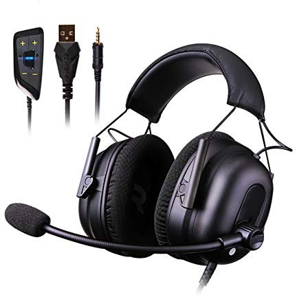 EWQK Haute qualité Gamer Casque Casque PS4 7.1 Casque stéréo câblé de 3,5 mm virtuel avec Microphone pour Ordinateur Portable PS4 Xbox pour PC, Consoles et Jeux Mobiles, (Color : Without Retail Box)