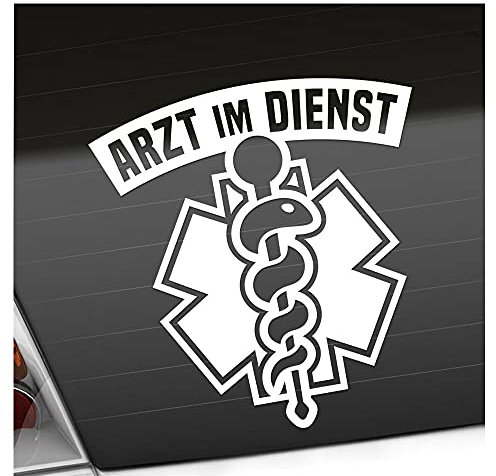 Kiwistar - Autoaufkleber - Arzt Im Dienst - Neon Matt - Aufkleber für Auto Kfz Fahrrad, LKW, Truck Mofa