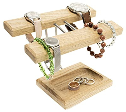 Uhrenhalter Armbandhalter Schmuckablage Eiche natur geölt. Made in Germany (Eiche natur)
