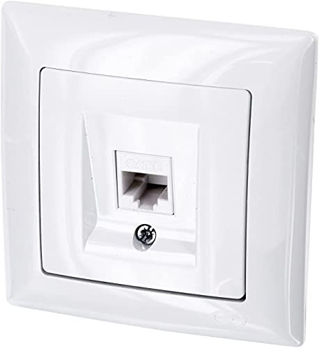 Unterputz Netzwerkdose CAT6 1-fach, All-in-One, Serie G1 reinweiß