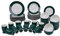 AMBITION Kombiservice 12 Personen weiß grün Aura Green Tafelservice 60 teilig Porzellan Teller Schalen Kaffeetassen