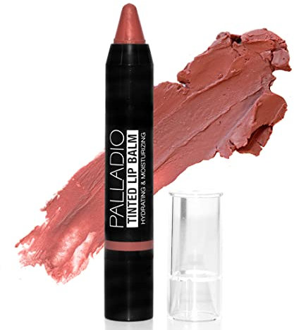 Palladio Tinted Lip Balm, Moisturizing and Conditioning Formula with Aloe & Shea Butter, Nourishing Vegan Chapstick For Cracked Lips, Apply Regularly to Dry Lips, Tinted Lip Moisturizer, (Sweet Peach)