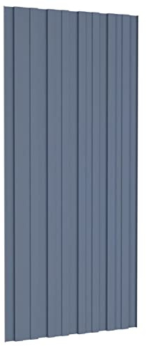 Tidyard 36 STK. Dachpaneele Metalldachpaneele Dachpfannen Profilblech Trapezblech Dachblech Stahlblech Trapezbleche Dachplatten Metallblech Dach Platten Verzinkter Stahl Grau 100x45 cm