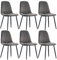 JaHECOME Samt Esszimmerstühle 6er Set Küchenstühle mit skandinavischem Design, Metallbeine Polsterstuhl für Küche/Esszimmer/Schlafzimmer/Restaurant(6, grau)