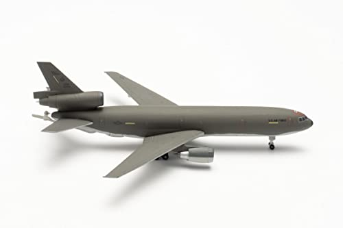 Herpa Modellflugzeug U.S. Air Force Mcdonnell Douglas KC-10A Louisiana Yard Dog Maßstab 1:500, Modellbau Flugzeug, Flugzeugmodell für Sammler, Miniatur Deko, Flieger ohne Standfuß aus Metall