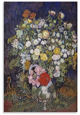RFME Bouquet de fleurs dans un vase - par Vincent Van Gogh - Poster d'art mural - Impression sur toile - 30 x 45 cm