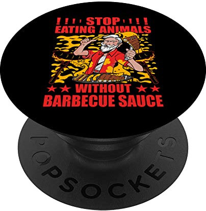 Stop Eating Animals without Barbecue Sauce PopSockets mit austauschbarem PopGrip