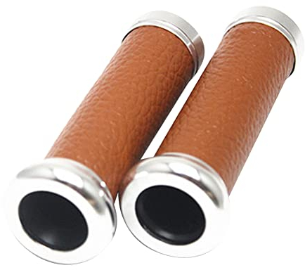 Motorradgriff-Abdeckung Motorrad Griffe,MoreChioce 1 Paar Leder Grip Lenkerabdeckung Anti-Rutsch Motorradgriffe Roller Motorradhandgriffe Universal Motorradlenkergriffe,Braun