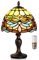 WEEKSUN Buntglaslampe Style Tischlampe, Vintage Tischlampe mit Glühbirne, Handcraft Glasmalerei Lampenschirm Tischlampen für Schlafzimmer Nachttischlampe Arbeitszimmer Office
