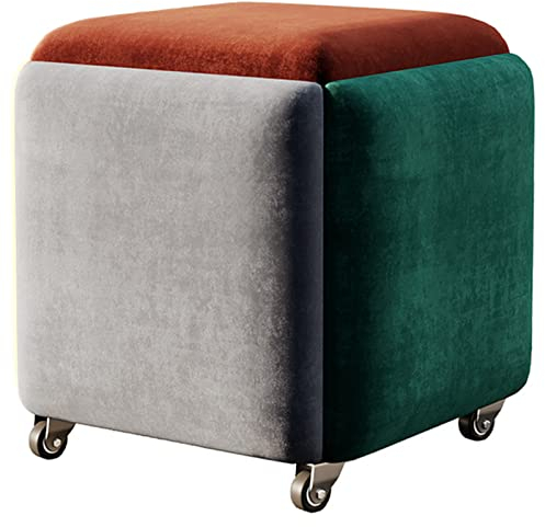 Dining Magic Cube Hocker 5 in 1 Kombination Ottomane, Home Living Room Couchtisch Sofa Stuhl mit Samtsitz und Schwenkrädern (Größe: 45 x 45 x 45 cm) Interesting