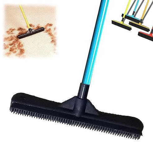 Indigo Pet Hair Remover Broom, Indigo Pet Rubber Broom Pet Hair Remover, Multifunctional Magic Broom for Pets, Heavy Duty Pet Hair Remover,Multi-Surface Hair Remover for Carpets,Mats (Blue)