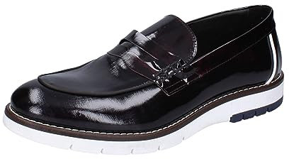 EVEET Mocassini Uomo Pelle Verniciata Rosso 45 EU